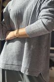  Conrad Turtle Ribby Knit Top Grey Marl 